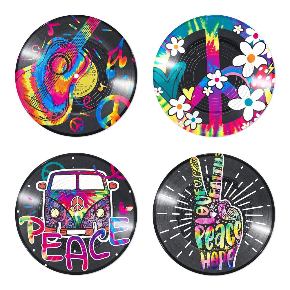 Preppy Vinyl Decor Set Of 4, Hippie Viny Records Decor, Y2k Room Decor🙃
